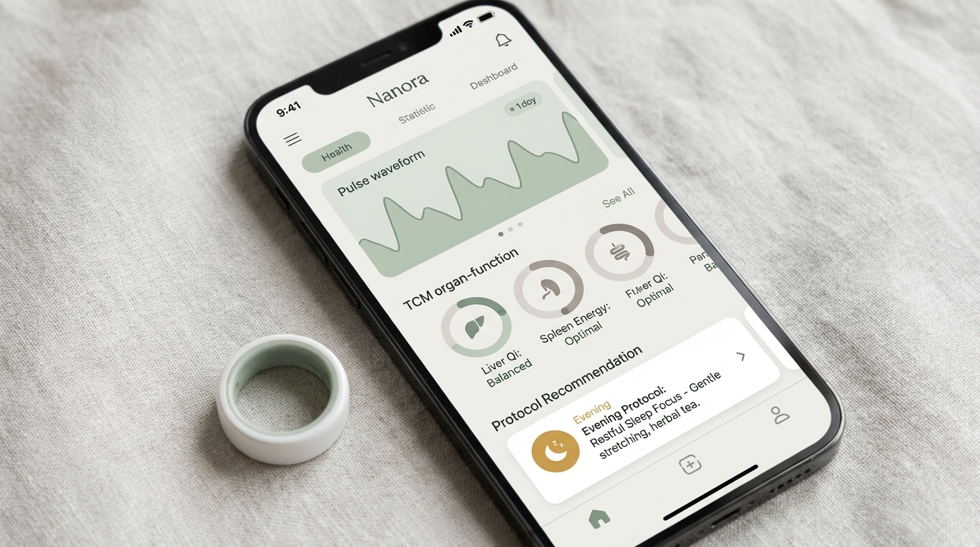 Mere app health dashboard showing personalized protocol recommendations and biometric trends