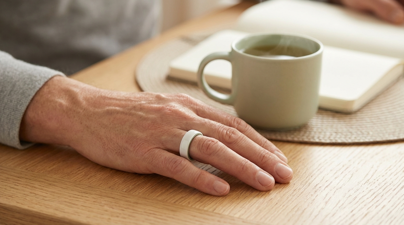 Mere Pulse smart ring worn naturally on hand during daily life